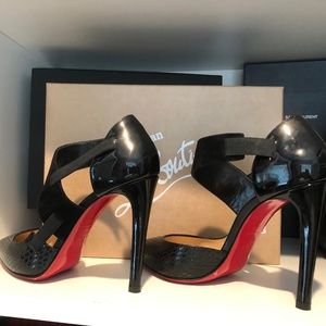 Christian Louboutin Black Strapscotch Pumps